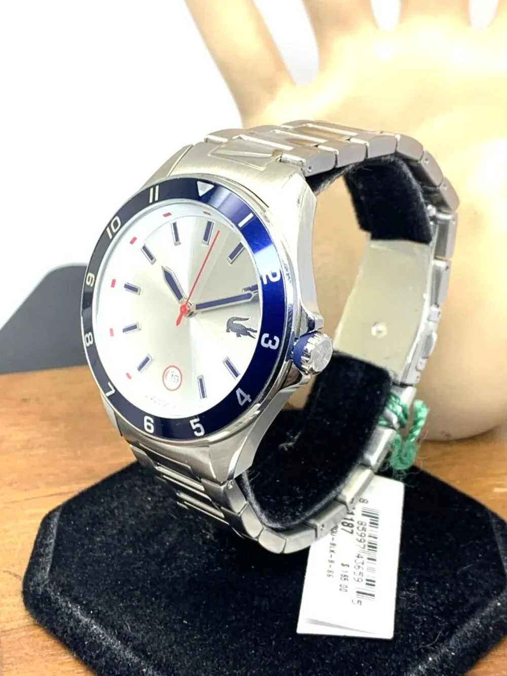 Lacoste Men's Watch 2011187 Tiebreaker Quartz Silver Dial Stainless Steel 43mm